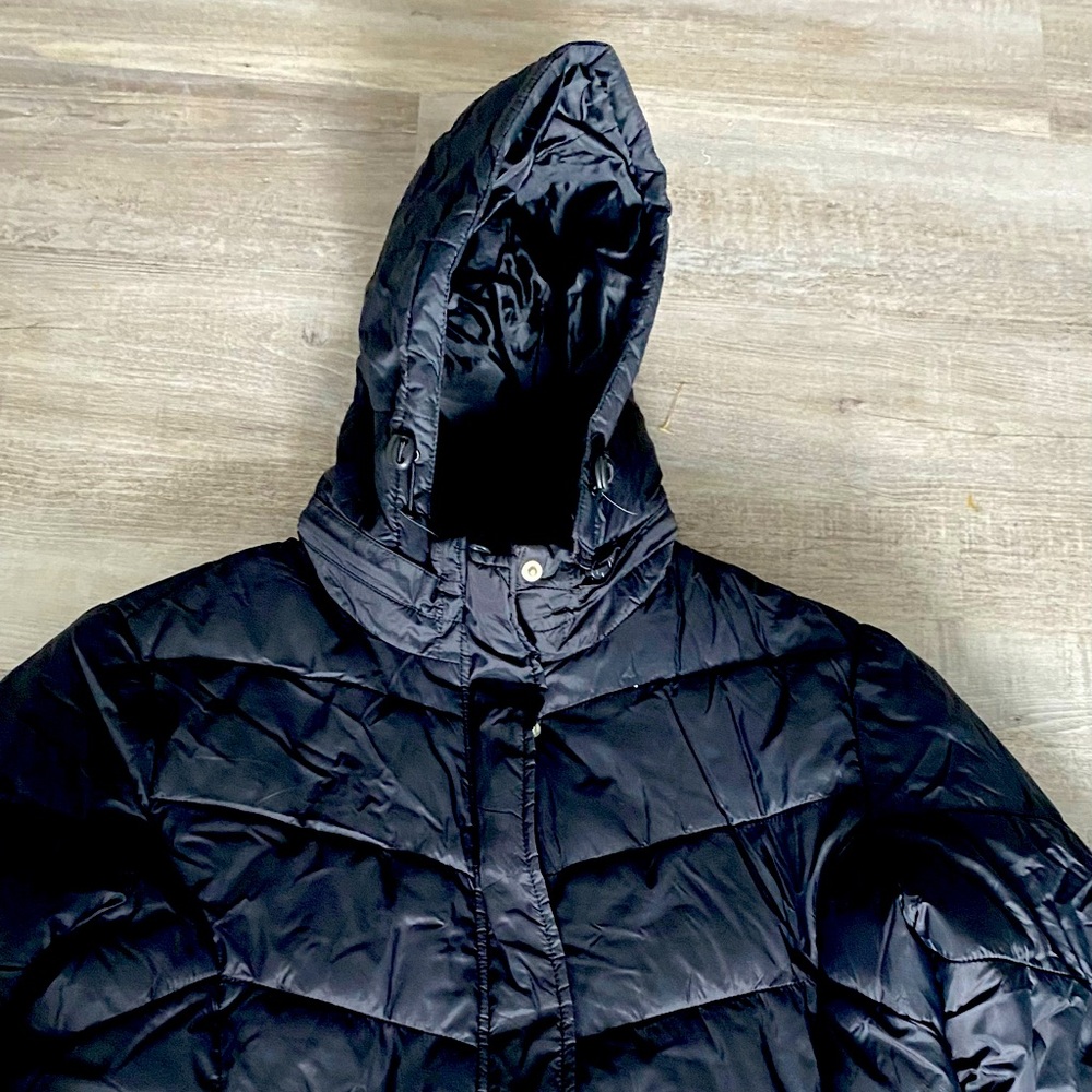 Black puffy coat. Womens large